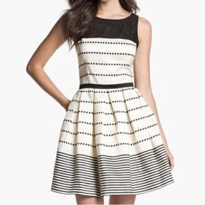 Taylor Dresses Plus Dotted Stripes Dress – Size 8 (New with Tags)